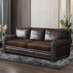 Leather Look Couch Cushion Covers Sofa Seat Slipcovers Sets Couches Furniture Protector for Sectional Armchair Loveseat Pets Kids Stretch Spandex Fabric (2 Cushion Sofa, Brown)