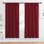 NICETOWN Christmas Burgundy Red Blackout Curtains 72 inches Long, Privacy Room Darkening Drapes for Doorways, Loft (Set of 2, 42 inches by 72 Inch)
