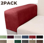 Couch Arm Covers 2 Pcs Sofa Armrest Covers Stretch Couch,Armrest Cover for Chairs Scratch-Resistant Sofa Arm Cover Armchair Slipcovers,Christmas Red