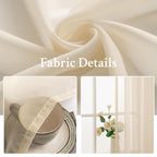 MIULEE 2 Panels Sheer Curtains for Living Room 54 X 108 Inches Cream