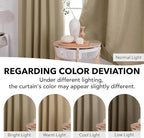 Deconovo Blackout Curtains for Kitchen Window Back Tab and Rod Pocket Curtains Room Darkening Curtains 52Wx45L Inch Khaki 2 Panels