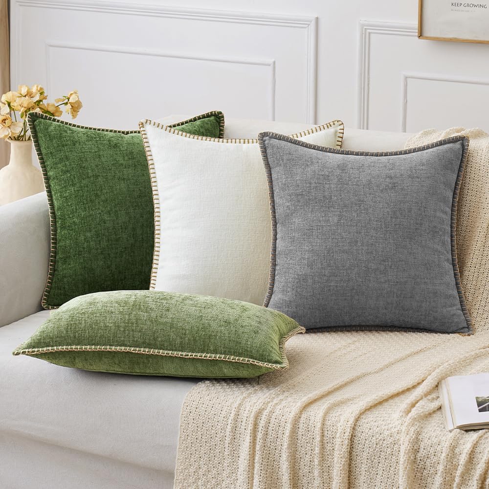 MIULEE Decorative Euro Sham Pillow Covers 24x24 Inch Dark Gray 2 Pack