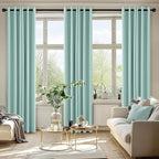 MIULEE Aqua Blackout Curtains for Bedroom Living Room 84 Inches Long 2 Panels, Thermal Insulated Room Darkening Drapes Solid Grommet Noise Reduction Light Blocking Window Treatments 40x84 Inch