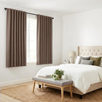 PONY DANCE Blackout Window Drapes - 42 by 72-inch, Mocha Curtain Draperies Light Block Thermal Insulated Curtain Panels Back Tab/Rod Pocket Light Blocking Energy Saving for Bedroom, 2 PCs