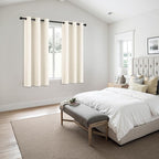 MIULEE Beige White Blackout Curtains for Bedroom Living Room 54 Inches Long 2 Panels, Thermal Insulated Room Darkening Drapes Solid Grommet Noise Reduction Light Blocking Window Treatments 40x54 Inch