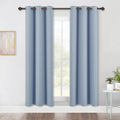 NICETOWN Bedroom Blackout Draperies Panels, 2 Panels, 42 x 72 Inch, Vintage Blue, Three Pass Microfiber Noise Reducing Thermal Insulated Solid Ring Top Window Curtains