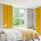 DWCN Blackout Curtains Room Darkening Thermal Insulated Bedroom Curtains Window Curtain Panels, 38 x 63 inches Long, Set of 2 Yellow Rod Pocket Drapes