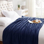 KMUSET Fleece Blanket Navy Queen Size Lightweight Cozy Plush Microfiber Solid Bed Blanket Factory Shop