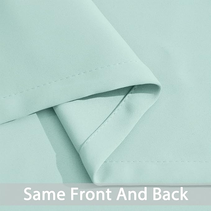 Yakamok Blackout Curtains Room Darkening Thermal Insulated Window Panels,Solid Grommet Top Drapes for Bedroom/Living Room(62Wx63L, Aqua, 2 Panels)