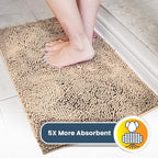 Muddy Mat® | Super Water Absorbent Door Mat Indoor, Microfiber Quick Dry Chenille Entryway Rug, Slip Resistant Front Door Mat, Indoor Mats for Entryway, Machine Washable Pet Rug, Beige 5ft x 7ft