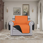 Easy-Going Reversible Couch Cover, Small Chair, Orange/Black