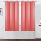 LEMOMO Coral Blackout Curtains 42 x 63 Inch Length/Set of 2 Curtain Panels/Thermal Insulated Room Darkening Blackout Curtains for Bedroom