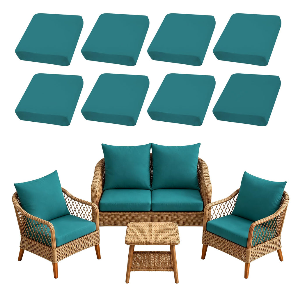 SUKAIKEQA 8PCS Patio Cushion Covers.Patio Furniture Couch SeatSlipcovers