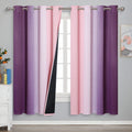 Pink and Purple Ombre Blackout Curtains for Girls Bedroom 72 Inches Long