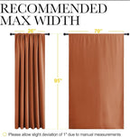 NICETOWN 2 Panels Blackout Curtains, Rod Pocket Thermal Insulated Drapess for Bedroom, Privacy Protection Easy-Care Heavy Duty Curtains for Living Room/Dining Room, W70 x L95 inches, Burnt Orange
