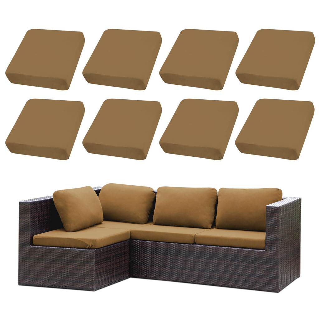 SUKAIKEQA 8PCS Patio Cushion Covers.Patio Furniture Couch SeatSlipcovers
