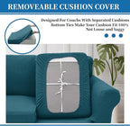 XINEAGE New 3 Pieces Couch Covers for 2 Cushion Sofa Super Stretch Loveseat Slipcover Pet Dog Universal Slip Cover Anti Slip Love Seat Furniture Protector (Peacock Blue, 55"-69")