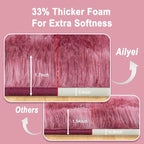 Soft Runner Rugs for Bedroom Hallways, 2x4 Tie-Dyed Blush Pink Fluffy Shag Throw Area Rug Non Slip for Bedside Dorm, Long Shaggy Furry Carpet for Nursery Living Room