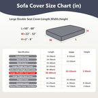 Couch Cushion Covers for Sofa Couch Covers Wear-Resistant Universal Sofa Cover Washable Stretch for Sectional Slipcovers (Texture-Sea Blue,Large Double Seat Cover)