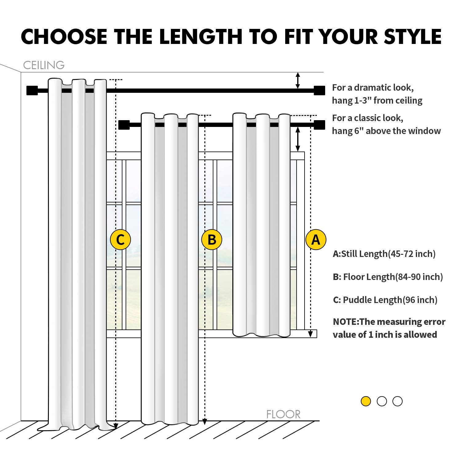 MIULEE Blackout Curtains for Bedroom 2 Panels 40 x 72 Inch Long Birch