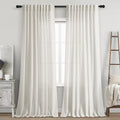 Linen Curtains 84 inches Long for Bedroom Back Tab Light Filtering Privacy Sheer Cream Curtains Modern Farmhouse Coastal Decor Cream Cotton Textured Gauze Curtain 2 Panel Set 70x84