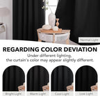 Deconovo Blackout Curtains, Thermal Insulated, W52 x L95 2 Panels, Back Tab, Machine Washable, Room-Darkening Drapes for Bedroom/Living Room Black