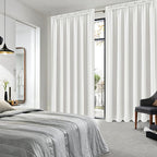 DWCN Blackout Curtains for Living Room Thermal Insulated, Energy Saving & Noise Reducing Bedroom Curtains, Ivory, W 70x L 84 Inch, Set of 2 Rod Pocket Curtain Panels