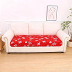 hyha Printed Couch Cushion Covers, Floral Sofa Covers Washable for 3 Cushion Couch, Stretch Pattern Outdoor Cushion Covers for Patio Furniture with Elastic Bottom(Large, Snowflake Bell)