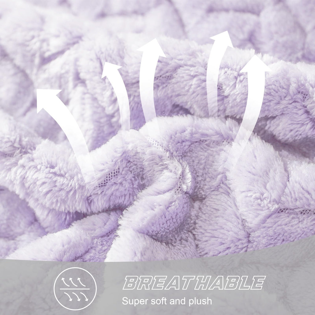 Exclusivo Mezcla Soft Fleece Bed Blanket King Size, 90”x104”, Lilac Purple