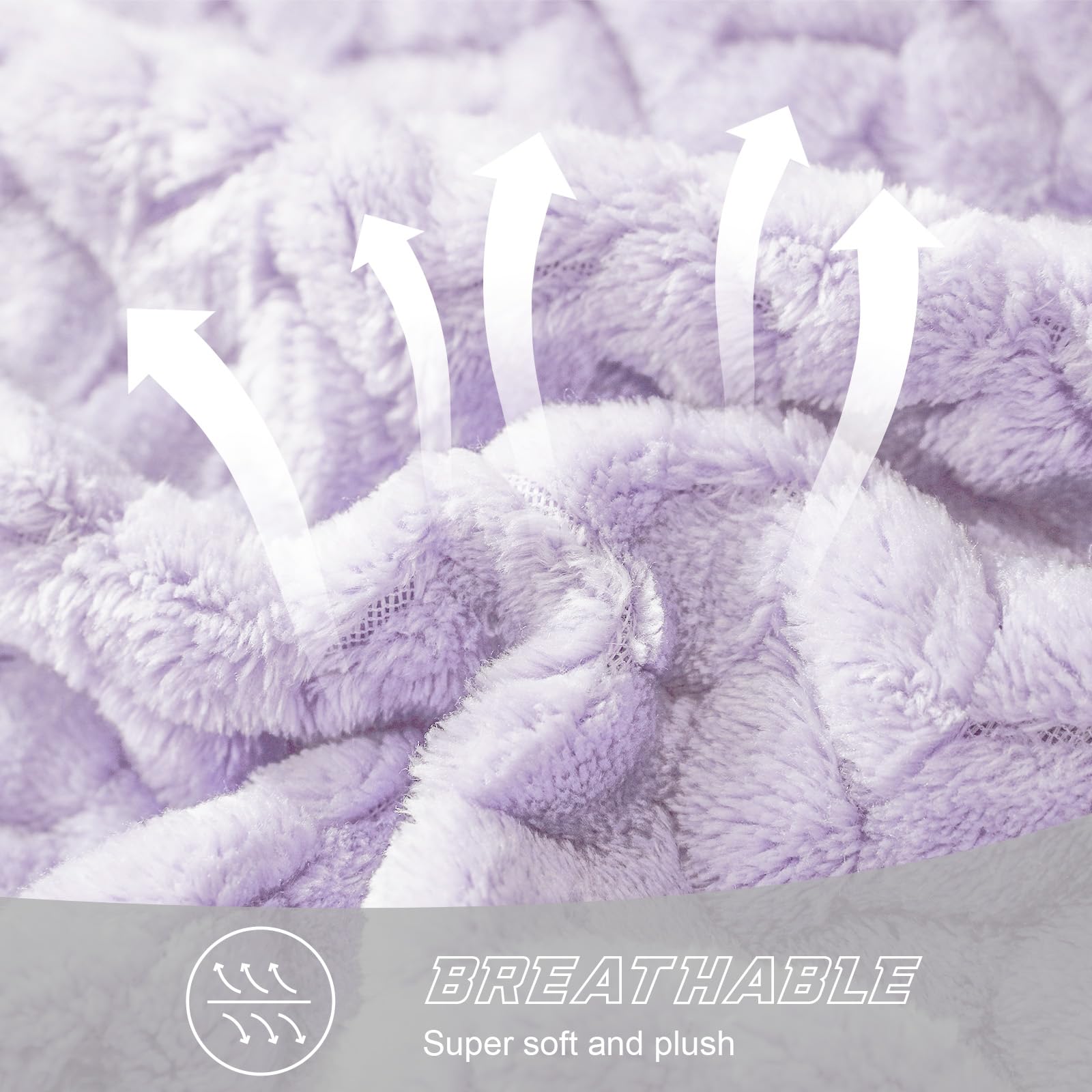 Exclusivo Mezcla Soft Fleece Bed Blanket King Size, 90”x104”, Lilac Purple