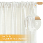 LAMIT Light Filtering Linen Curtains 54 Inches Long for Bedroom, Natural Ivory Soft Faux Linen Textured Panels Rod Pocket Neutral Drapes for Window/Loft Room, 42 x 54 Inch, 2 Panels
