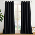 NICETOWN Room Darkening Draperies Curtains Panels, 2 Panels Black W52 x L96