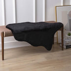 Ashler HOME DECO Ultra Soft Faux Rabbit Fur Chair Couch Cover Area Rug for Bedroom Floor Sofa Living Room Black 2 x 3 Feet