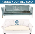Smiry Printed Couch Cushion Covers, Stretch Soft Couch Covers for Sofa, Washable Non-Slip Sofa Slipcover Furniture Protector for Indoor and Outdoor (Large, Cream)