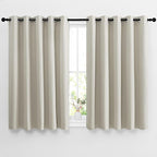 NICETOWN Blackout Natural Curtains for Bedroom - Window Treatment Thermal Insulated Grommet Drapes Room Darkening Energy Saving Sound Reducing for Basement, 2 Panels, W66 x L54
