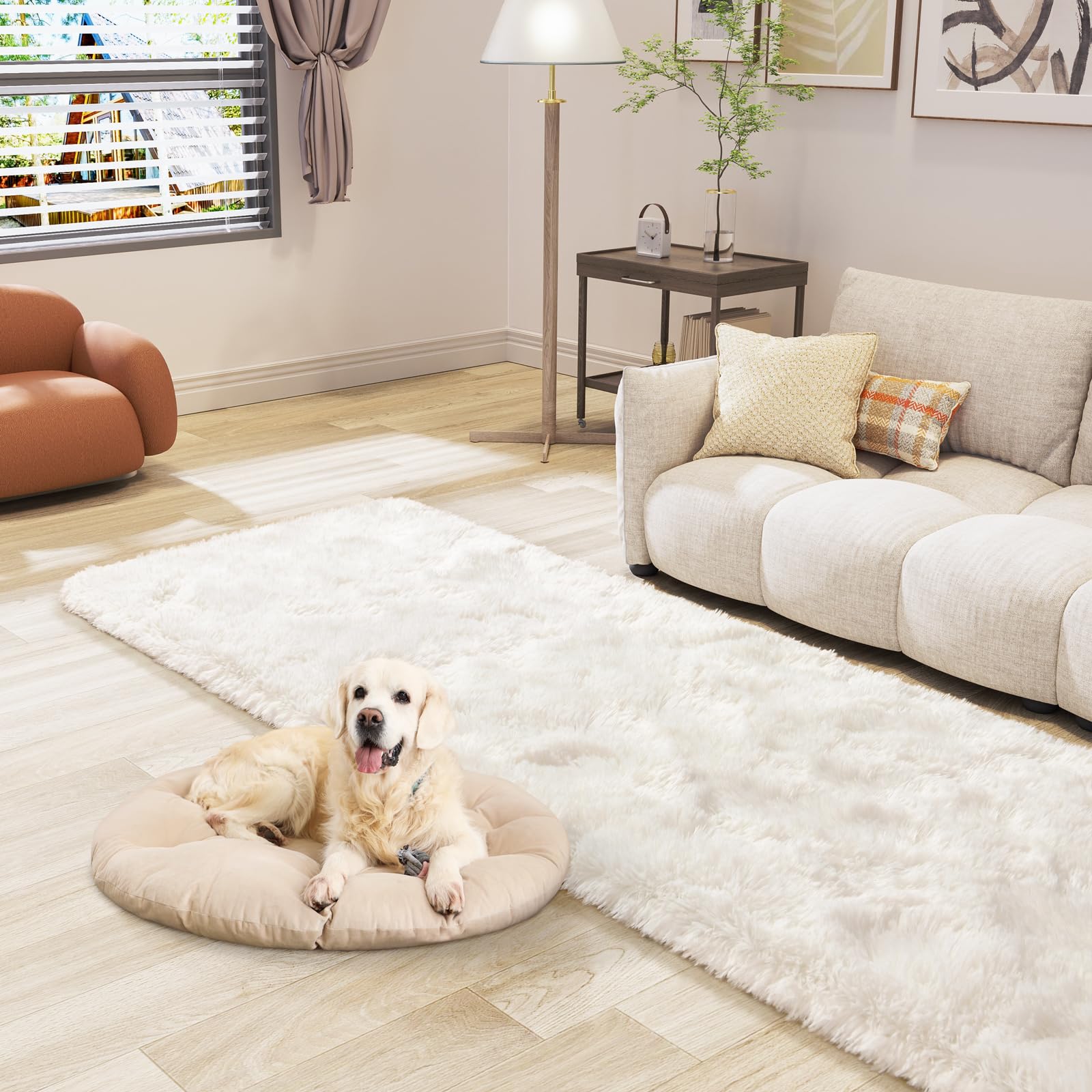 LOCHAS 2x8 Runner Rugs for Hallway, Fluffy Area Rugs for Bedroom, Cream