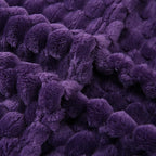 Puncuntex Deep Purple Throw Blanket 90"×90" Fuzzy 3D Jacquard Decorative
