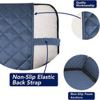 PureFit Reversible Quilted Sofa Cover, Water Resistant Slipcover Furniture Protector, Washable Couch Cover with Non Slip and Elastic Straps for Kids, Dogs (Oversized Loveseat, Dark Blue/Light Blue)