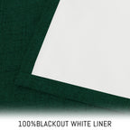 Yakamok Dark Green Linen Textured Curtains 84 Inches Long for Living Room