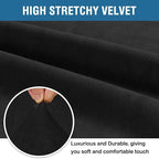 H.VERSAILTEX Stretch Velvet Sofa Covers for 3 Cushion Couch Covers Furniture Protector Soft with Non Slip Elastic Bottom, Crafted from Thick Comfy Rich Velour (Large Sofa 90"-97", Black)