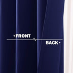 NICETOWN Royal Blue Blackout Kitchen Curtains - Energy Smart Blackout Grommet Curtain Panels for Bathroom/Loft Window/Living Room (42W by 36L 1.2 inches Header, Set of 2)