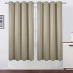 LEMOMO Beige Thermal Blackout Curtains/52 x 72 Inch/Set of 2 Panels Room Darkening Curtains for Bedroom
