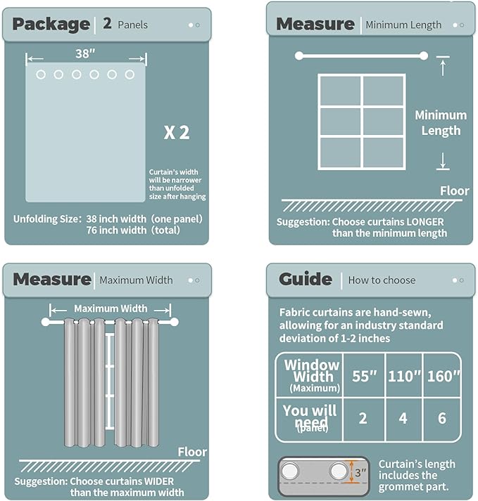 BGment Short Curtains for Small Window 45 Inch Long - Light Grey 2 Panels