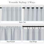 PONY DANCE Grayish White Curtains - Room Darkening Window Drapes for Kitchen/Bedroom with Back Tab/Rod Pocket Top Home Decoration, 42 Inches Wide by 54 Inches Long, 2 PCs