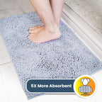 Muddy Mat® | Super Absorbent Door Mat Indoor, Microfiber Quick Dry Chenille Entryway Rug, Non-Slip Front Door Mat, Indoor Mats for Entryway, Machine Washable Pet Rug, Baby Blue 19"X30"