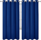 LEMOMO Blackout Curtains 52 x 72 inch/Royal Blue Curtains Set of 2 Panels/Thermal Insulated Room Darkening Bedroom Curtains