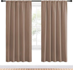 NICETOWN Kids Blackout Curtain Panels - Window Treatment Thermal Insulated Solid Rod Pocket Blackout Drapes for Bedroom (Cappuccino, Set of 2, 52 by 72 Inch)