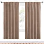 NICETOWN Kids Blackout Curtain Panels - Window Treatment Thermal Insulated Solid Rod Pocket Blackout Drapes for Bedroom (Cappuccino, Set of 2, 52 by 72 Inch)