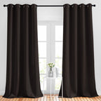 NICETOWN Blackout Thick Window Curtains - (W52 x L108, Brown, 2 Panels) Thermal Insulated Grommet Drape Panels for Bedroom and Living Room