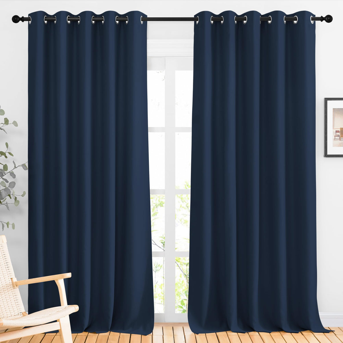 NICETOWN Biscotti Beige Blackout Curtains for Living Room 66" x 92" 2 PCs